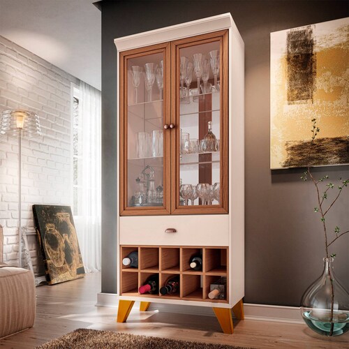 Vitrina para Comedor Bossa Ópera Off White/Natural.