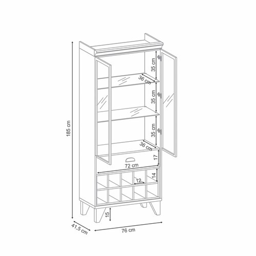 Vitrina para Comedor Bossa Ópera Off White/Natural.