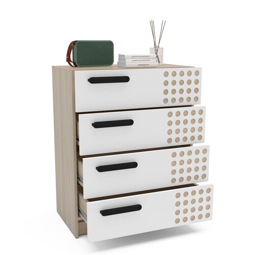 Cómoda Cajonera para Dormitorio 4 Cajones Bossa Domi Blanco