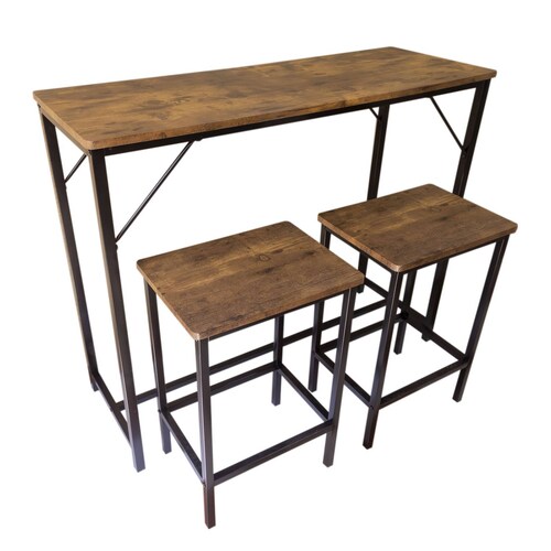Mesa Barra de Cocina Multiusos 2 Bancos Moderna Bossa Zed