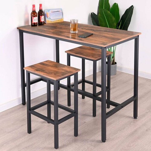 Mesa Barra de Cocina Multiusos 2 Bancos Moderna Bossa Zed
