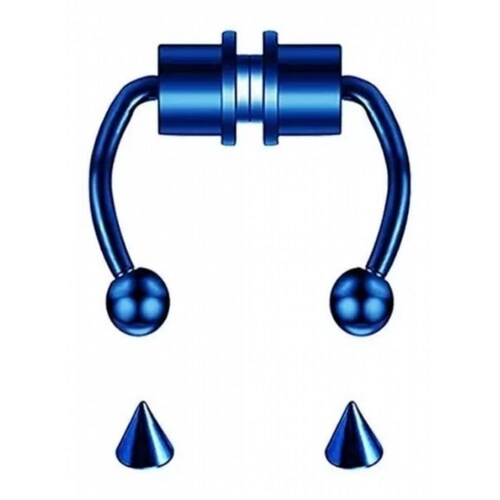 Piercing Falso Septum Nariz Magnético Intercambiable 1 Pz Azul unitalla