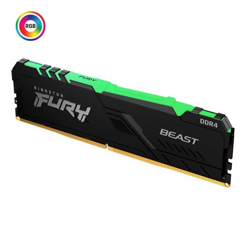 Memoria RAM Kingston FURY Beast RGB DDR4, 2666MHz, 16GB, Non-ECC, XMP