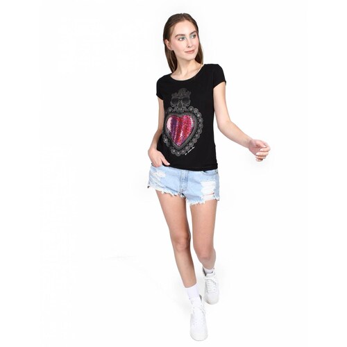 Playera Corazón Cráneo de estoperol, Sr. Xólotl Mx para Dama