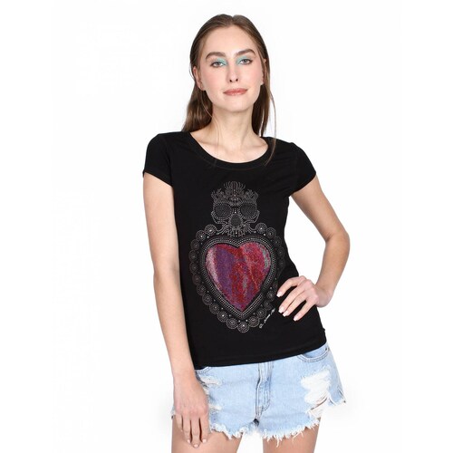 Playera Corazón Cráneo de estoperol, Sr. Xólotl Mx para Dama