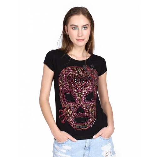 Playera Negra Axayácatl, Mascara de Agua, Luchadora