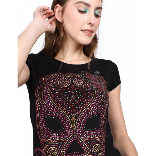 Playera Negra Axayácatl, Mascara de Agua, Luchadora
