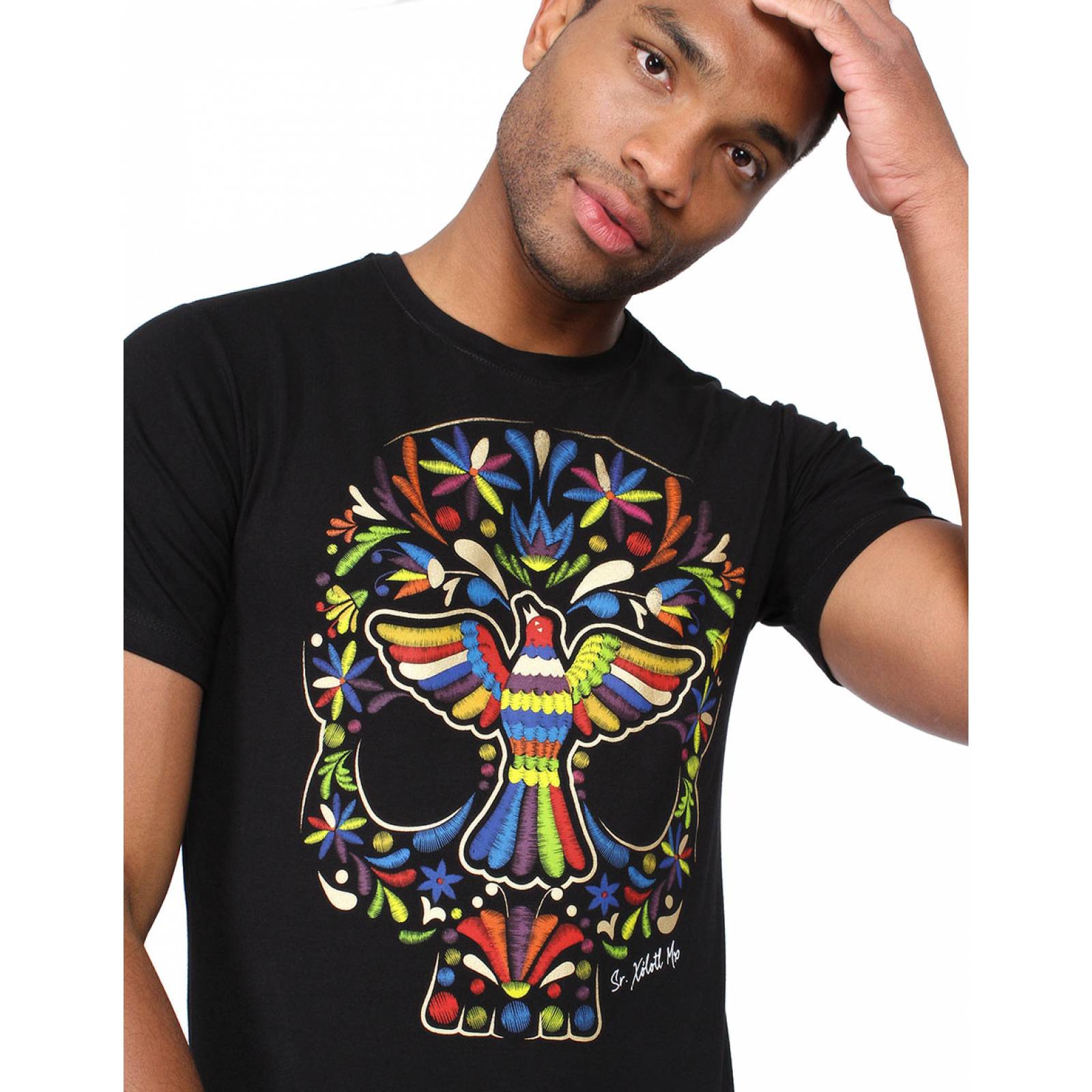 Playera Negra Caballero Calavera