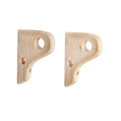 Ménsula doble para cortineros madera 19.9 x 13.1 cm 2 piezas