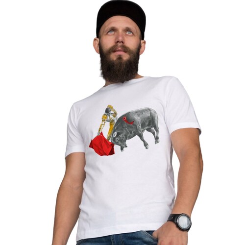 FINA Playera Hombre Alta gama Reg y Slim fit Arte taurino toros torero vaquero fiesta
