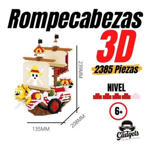 Rompecabezas 3d Bloques Armables Luffy One Piece Mini Blocks.