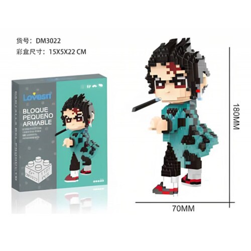 Figura Demon Slayer Kimetsu No Yaiba Figura De Bloques Armables 3d Cosplay  Mini Building para niños