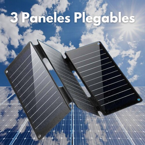 Panel Solar Plegable Portátil 21w Usb C Dc Policristalino.
