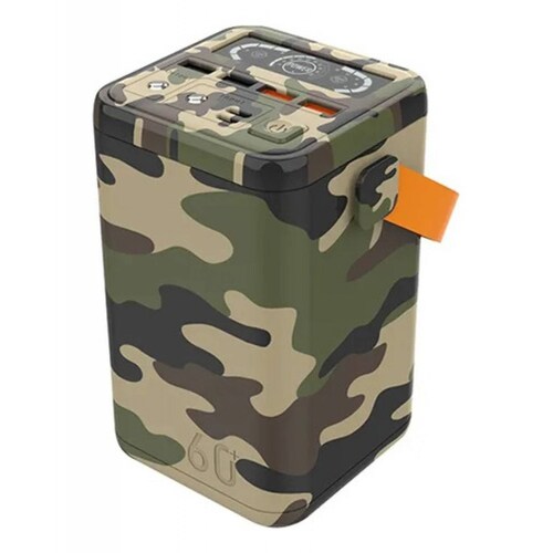 Power Bank de 60,000 mAh, USB-C, USB-A, Banco de Carga Portátil de 65W Multipuertos, Batería Compacta Recargable de 5 Puertos, Caja de Energía Externa, Carga Rápida