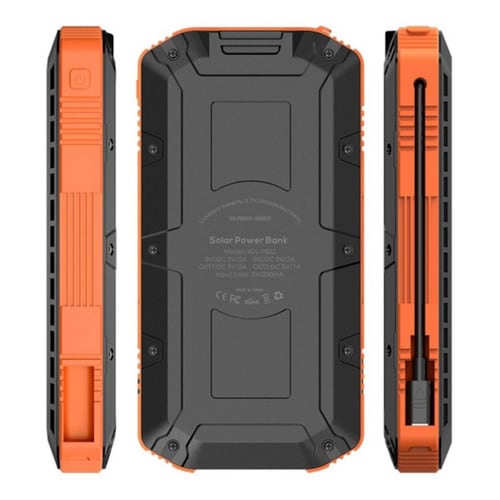 Power Bank Solar 20000 Mah Pila Recargable Con Sol, Uso Rudo