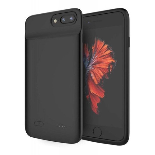 Funda de Batería para iPhone de 5000 mAh Funda Power Bank Recargable, Batería Extendida Externa Portátil, Case Cargador Máxima Protección, Color Negro 