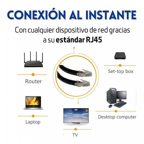 Cable Ethernet 25 Metros Exterior Blindado Cobre Red Cat 6