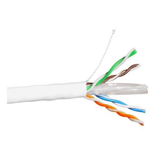 Cable Utp Cat 6 Blanco Red Rj45 Premium 250 Mhz Cctv 305m