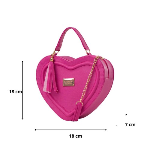 Bolsa Fana Corazón Color Buganvilia Reforzada