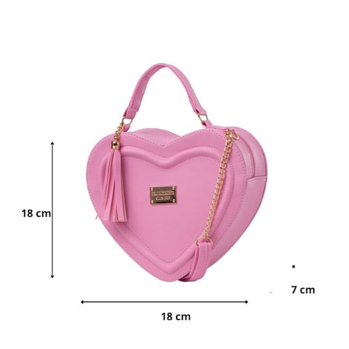 Bolsa Fana Corazón Color Rosa Lúcela