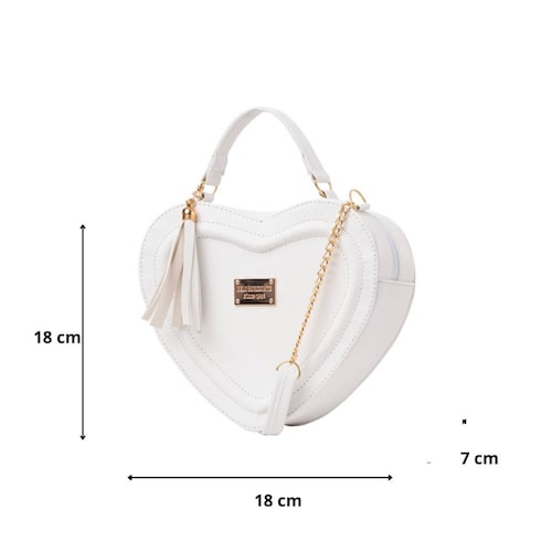Bolsa Fana Corazón Color Blanco Se Única