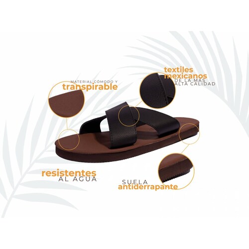 Sandalias Caribeñas Caleta Alebrije Hombre Casual Playa Slide Cruzado Resistente Agua