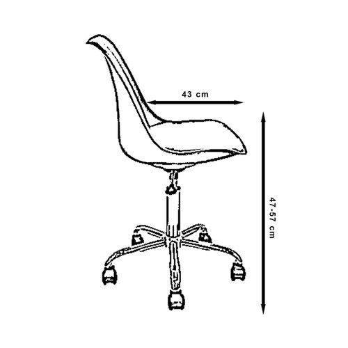 Silla de Oficina Tulip Moderna, Silla de Escritorio Tulip Con Asiento Acolchado 48x56x90