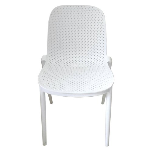 4 Sillas de Comedor y Jardín de Plástico Modernas y Minimalistas Blanco
