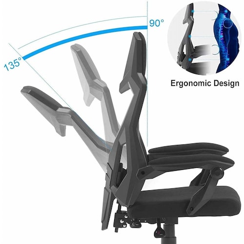 Silla de Oficina Ergonomica Midtown Concept Reclinable Negra 