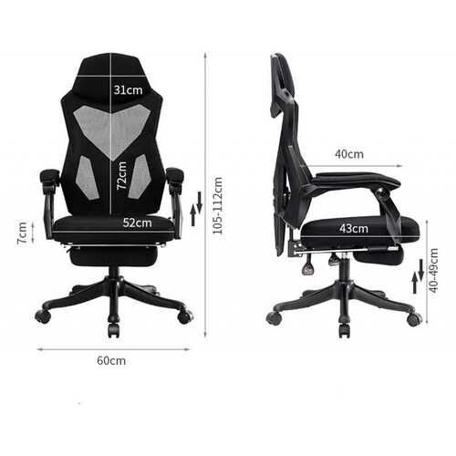 Silla de Oficina Ergonomica Midtown Concept Reclinable Negra 