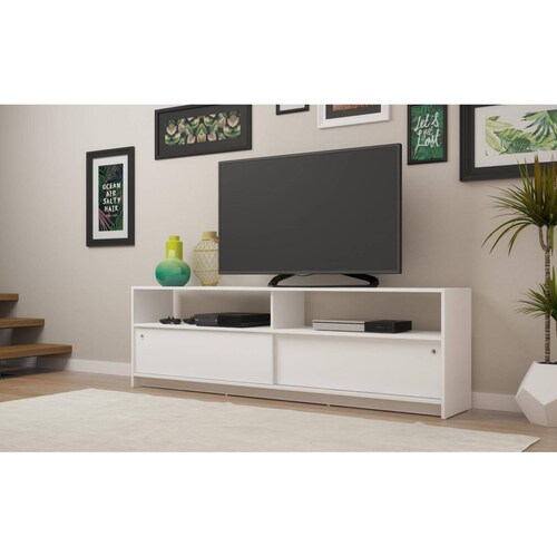 Centro de Entretenimiento blanco mesa TV 60" 