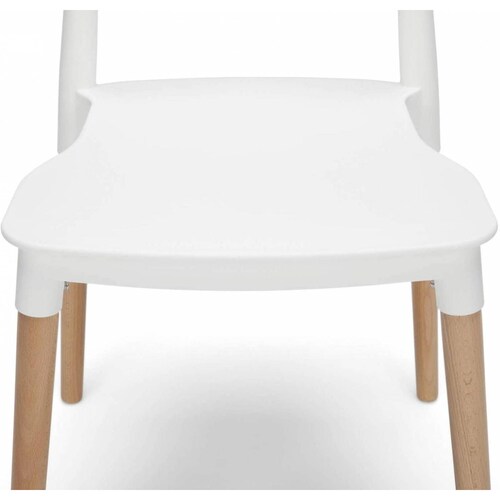 4 Sillas Eames de comedor Estocolmo con patas de madera, estilo nórdico Midtown Concept White
