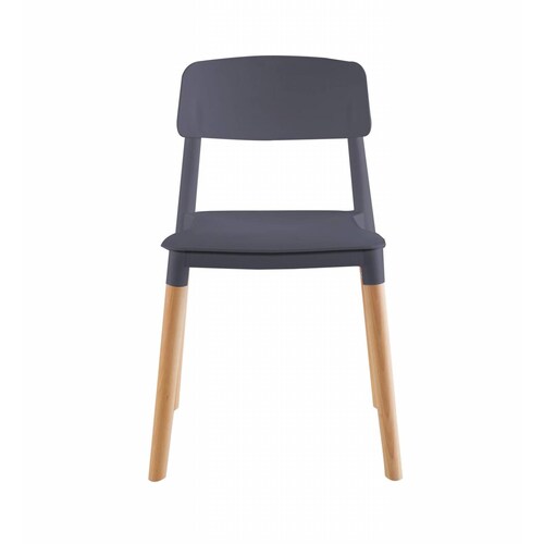 4 Sillas Eames de comedor Estocolmo con patas de madera, estilo nórdico Midtown Concept Grey