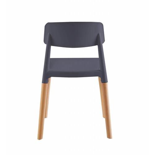 4 Sillas Eames de comedor Estocolmo con patas de madera, estilo nórdico Midtown Concept Grey