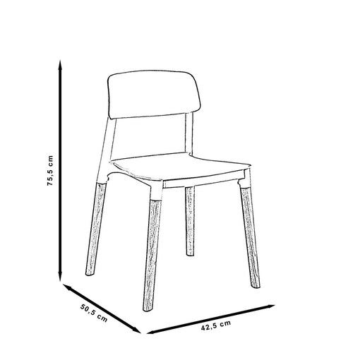 4 Sillas Eames de comedor Estocolmo con patas de madera, estilo nórdico Midtown Concept Grey