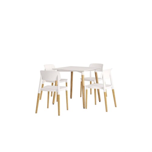 Comedor para 4 personas Estocolmo, Moderno Eames Midtown Concept Blanco 80 CM