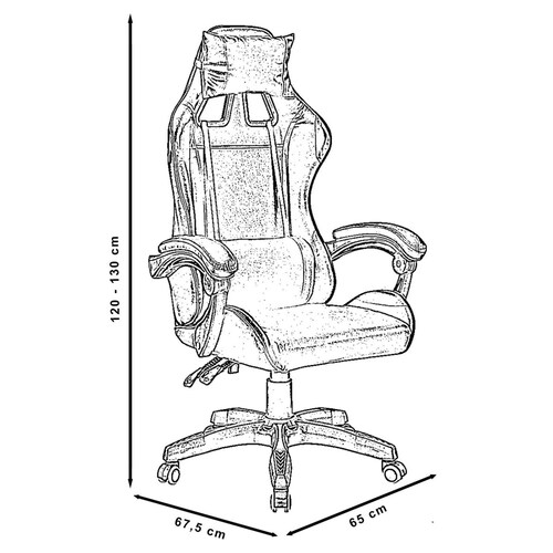 Silla Gamer 2.0 Ergometrica Reclinable Midtown Concept Negra Rojo