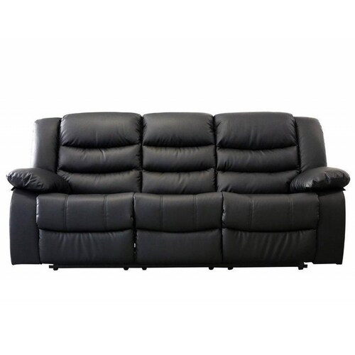 Sillon Reposet Reclinable 3 Cuerpos Tapizado Negro