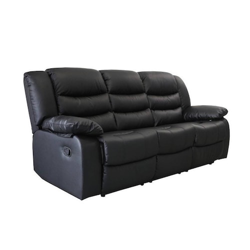 Sillon Reposet Reclinable 3 Cuerpos Tapizado Negro