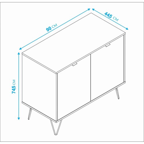 Modular Credenza Ibiza estilo Bufetera 2 puertas blanco 