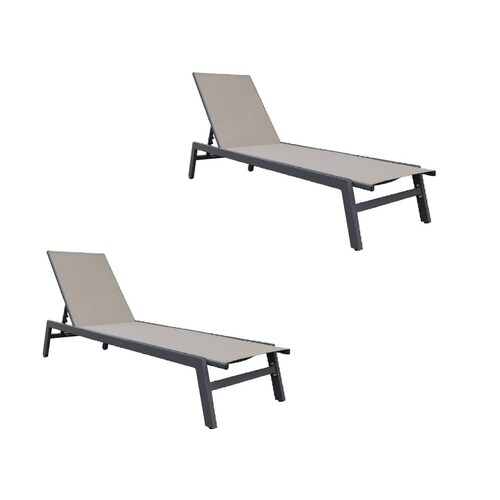 Set Camastros de Aluminio Beige 191