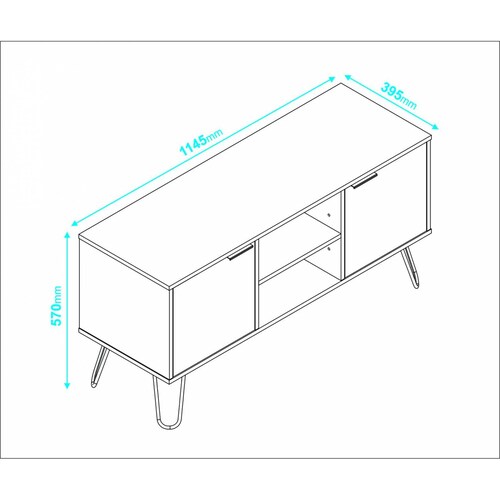 Mesa Rack de TV, Estilo Moderno, con Puertas y Estantes 