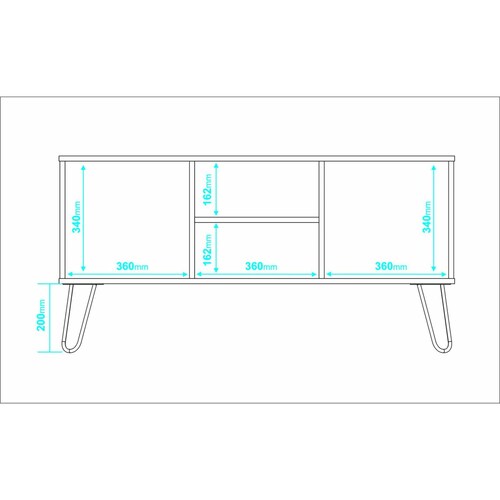 Mesa Rack de TV, Estilo Moderno, con Puertas y Estantes 