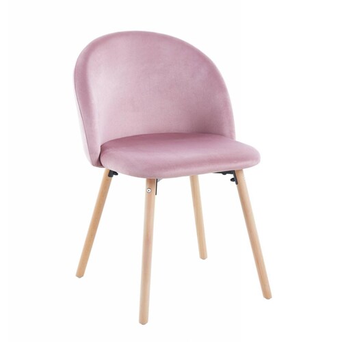 Set 4 sillas de Comedor Tapizadas Rosa claro