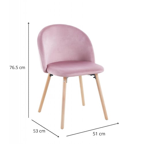 Set 4 sillas de Comedor Tapizadas Rosa claro