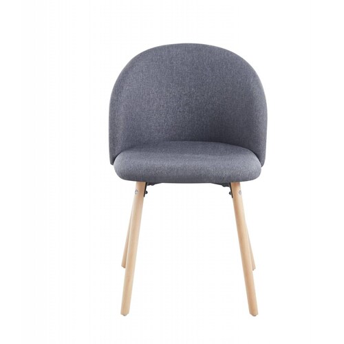Set de 2 Sillas de Comedor, Tapizado en Tela, Estilo Moderno Gris