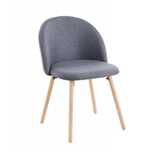 Set de 2 Sillas de Comedor, Tapizado en Tela, Estilo Moderno Gris