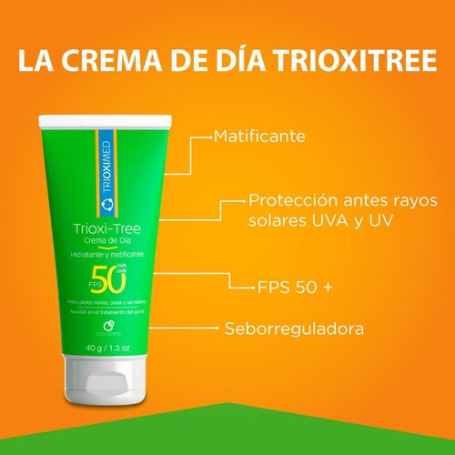 Crema De Día Anti Acné Trioxi-tree Con Fps 50 - 40 G 