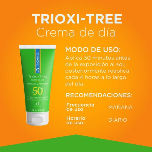 Crema De Día Anti Acné Trioxi-tree Con Fps 50 - 40 G 