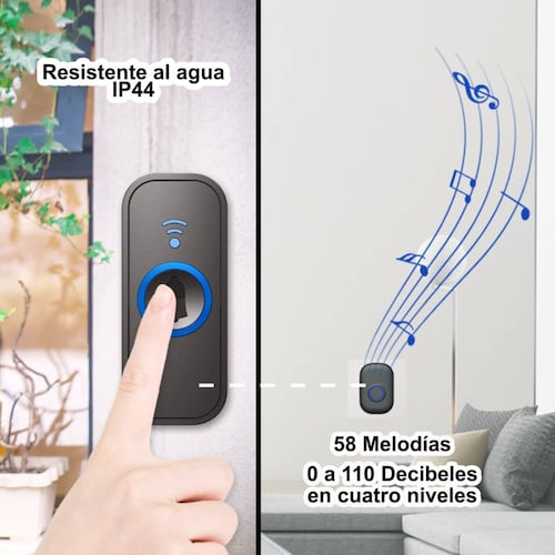 Timbre Inalámbrico Impermeable 1 Transmisor 1 Receptor 300m